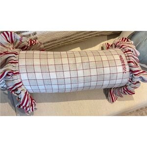 Judi Boisson neckroll pillow signed “Union Squares”